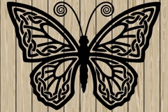 Butterfly celtic stencil silhouette SVG Product Image 1