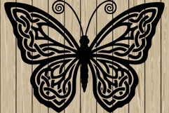 Butterfly celtic stencil silhouette SVG Product Image 1
