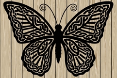 Butterfly celtic stencil silhouette SVG Product Image 1
