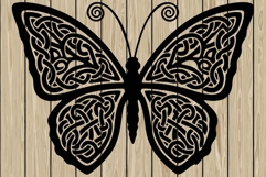 Butterfly celtic stencil silhouette SVG Product Image 1