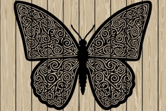 Butterfly celtic stencil silhouette SVG Product Image 1