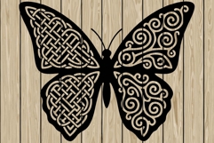 Butterfly celtic stencil silhouette SVG Product Image 1
