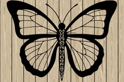 Butterfly celtic stencil silhouette SVG Product Image 1