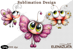 Cute Summer Flowers with Butterflies | Floral Clipart PNG Product Image 1