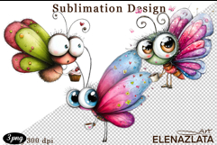 Cute Summer Flowers with Butterflies | Floral Clipart PNG Product Image 1