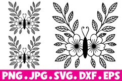 Butterfly Clipart Floral Butterfly SVG Butterfly Flower Product Image 1