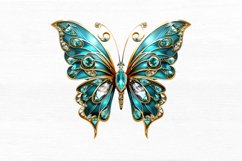 Bejeweled Butterfly Watercolor Sublimation Clipart Product Image 6