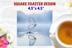Butterfly coaster sublimation, nature square coaster design Product Image 1