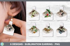 Bundle of six Butterfly cow tag earrings sublimation designs.