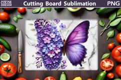 Butterfly Flowers Cutting Board | Butterfly Sublimation Product Image 1