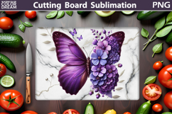 Butterfly Flowers Cutting Board | Butterfly Sublimation Product Image 1
