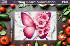 Butterfly Flowers Cutting Board | Butterfly Sublimation Product Image 1