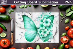 Butterfly Flowers Cutting Board | Butterfly Sublimation Product Image 1
