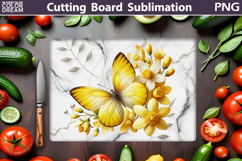 Butterfly Flowers Cutting Board | Butterfly Sublimation Product Image 1