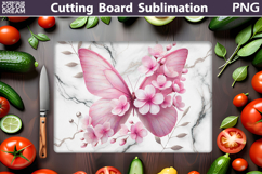 Butterfly Flowers Cutting Board | Butterfly Sublimation Product Image 1