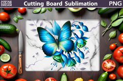Butterfly Flowers Cutting Board | Butterfly Sublimation Product Image 1