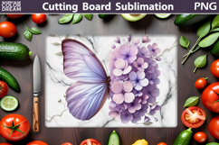 Butterfly Flowers Cutting Board | Butterfly Sublimation Product Image 1