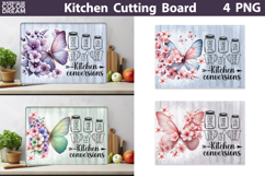 Butterfly Flowers Cutting Board | Kitchen Conversions Chart Product Image 1