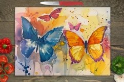 Butterfly Cutting Board Png, Cutting Board Sublimation, Kitchen Png, Rectangular Design Png