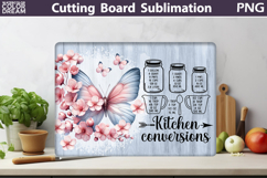 Butterfly Flowers Cutting Board | Kitchen Conversions Chart Product Image 5