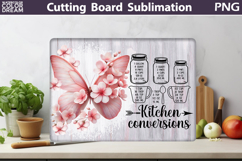 Butterfly Flowers Cutting Board | Kitchen Conversions Chart Product Image 4