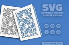 Butterfly Cutway Greeting Card SVG Product Image 2