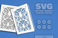 Butterfly Cutway Greeting Card SVG Product Image 2