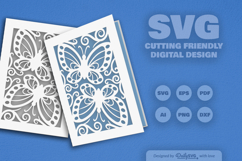 Butterfly Cutway Greeting Card SVG Product Image 1