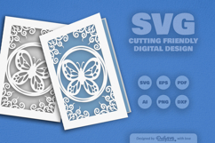 Butterfly Cutway Greeting Card SVG Product Image 2