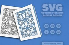 Butterfly Cutway Greeting Card SVG Product Image 2