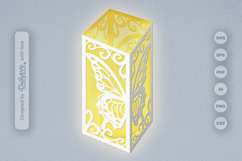 Butterfly Decorative Lantern Paper Cut SVG Product Image 2