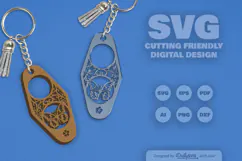 Butterfly Decorative Motel Keychain Laser Cut SVG Product Image 1