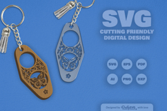 Butterfly Decorative Motel Keychain Laser Cut SVG Product Image 1