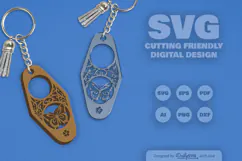Butterfly Decorative Motel Keychain Laser Cut SVG Product Image 1
