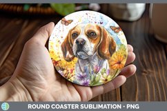 GorgeousButterfly Dog Round Coaster design.