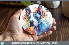 GorgeousButterfly Dog Round Coaster design.