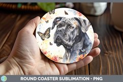 GorgeousButterfly Dog Round Coaster design.