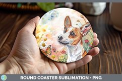 GorgeousButterfly Dog Round Coaster design.