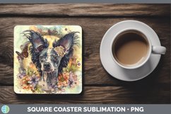 GorgeousButterfly Dog Square Coaster design.