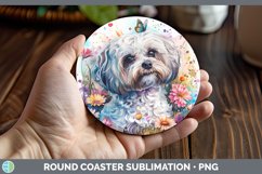 GorgeousButterfly Dog Round Coaster design.