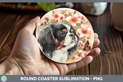 GorgeousButterfly Dog Round Coaster design.