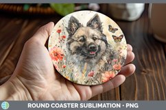 GorgeousButterfly Dog Round Coaster design.