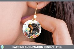 GorgeousButterfly Dog Round Earrings design.