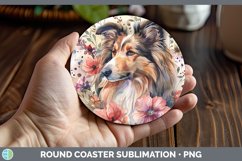 GorgeousButterfly Dog Round Coaster design.