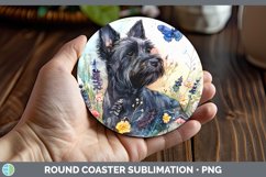 GorgeousButterfly Dog Round Coaster design.