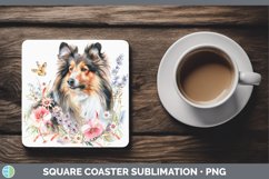 GorgeousButterfly Dog Square Coaster design.