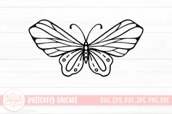 Butterfly Doodle LineArt Clipart | Butterfly Laser Cut SVG Product Image 1