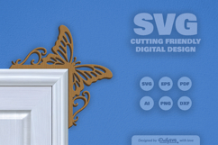 Butterfly Door Corner Laser Cut SVG Product Image 3