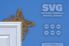 Butterfly Door Corner Laser Cut SVG Product Image 3
