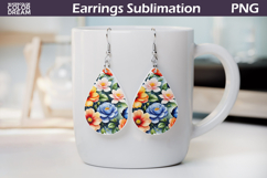 Wildflowers Teardrop Earrings | Watercolor Floral Earrings Product Image 1